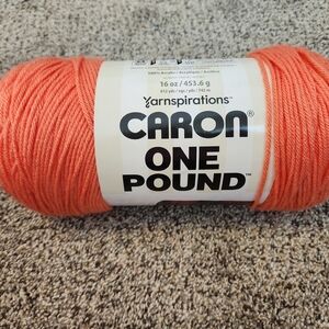 Caron One Pound Yarn in "Living Coral" Orange